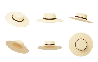 Vacation travel sun hat 3D