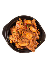 Spicy Oxtail Stew in Black Bowl - Traditional Braised Meat Dish with Rich Sauce and Herbs