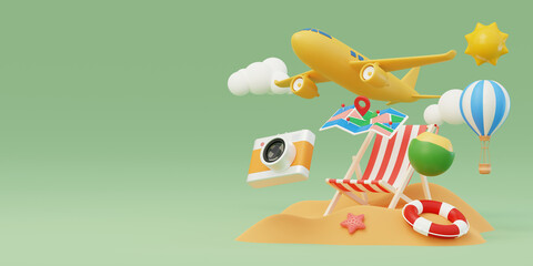 Travel vacation Beach Beach Relaxation Leisure 3D