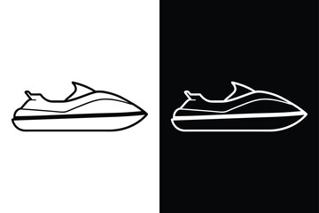 Jet Ski Line Art Vector Illustration. Minimalist Water Transport Icon