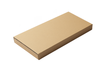 Cardboard box mockup packaging delivery container carton shipping postal storage brown rectangle isolated on transparent background