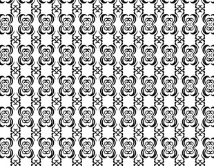 Symmetrical vintage pattern design with abstract scroll motifs.