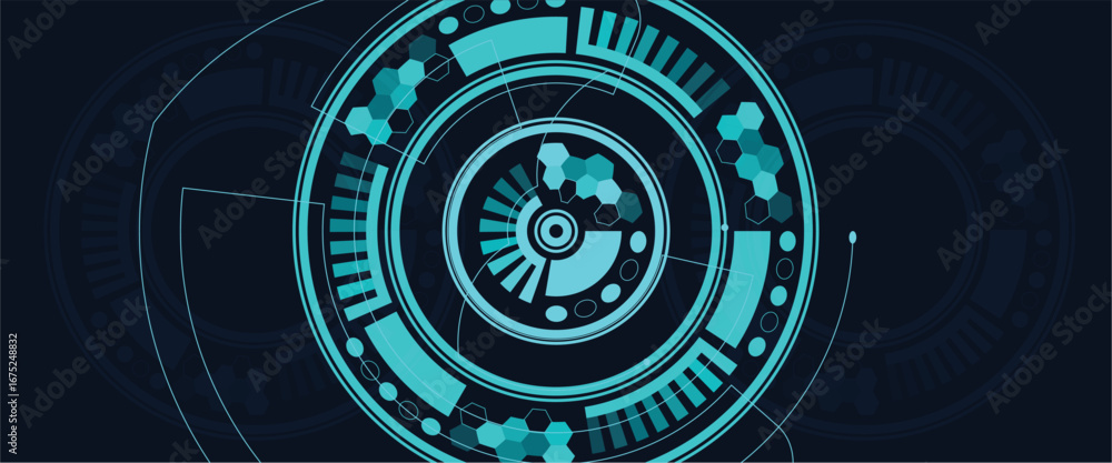 Fototapete modern tech background with hud interface digital technology and futuristic design element 100 chara