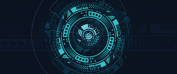 Obraz premium Abstract technology background with futuristic hud interface for digital innovation design