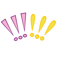 Cartoon Style Vibrant Exclamation Mark Graphic Elements Illustration Design