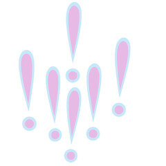 Whimsical Handdrawn Exclamation Mark Element with Round Dot Accent Decoration