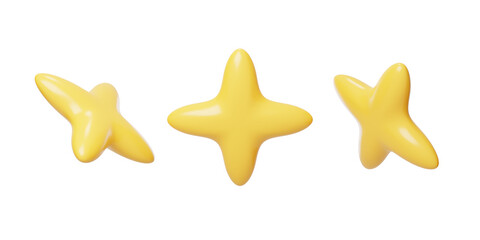 Auxiliary elements embellish four-pointed star material 3D