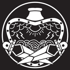 Old school vector designs for t-shirts, tattoos, stickers, etc.