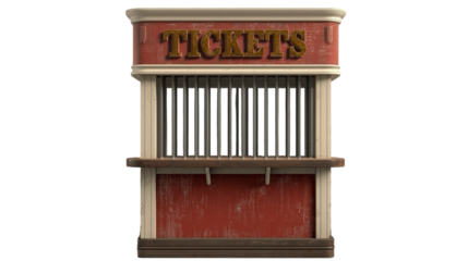 Realistic Rustic Tickets Booth Wooden Texture Vintage Building Structure