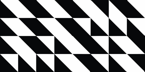 Obraz premium Abstract geometric pattern with diagonal black and white stripes and triangles creating a modern graphic design