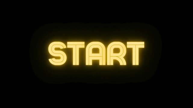 Shiny Golden Neon Start Text Animation Loop