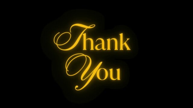 Elegant Golden Thank You Message Glow Loop