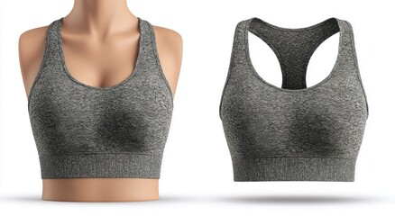 Gray sports bra on mannequin