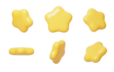 Auxiliary elements embellish pentagonal star material 3D