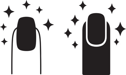 Sparkling manicure nail art silhouette