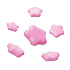 Auxiliary elements embellish pentagonal star material 3D