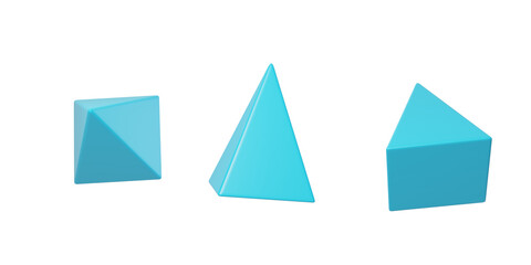 3D Floating element quadrangular pyramid 3D