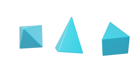 3D Floating element quadrangular pyramid 3D