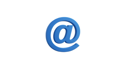 Isolated Blue Textured At Sign Email Symbol Internet Communication