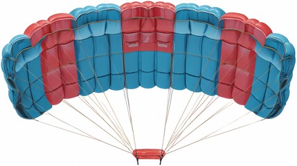 Obraz premium Detailed stock image of parachute canopy fully inflated, isolated with white background, great for technical or educational purposes.