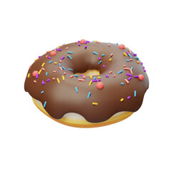 Delicious nutritious breakfast dessert Bread doughnut 3D