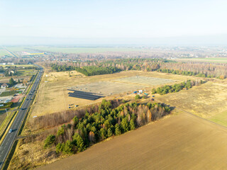 Large renewable solar project aerial