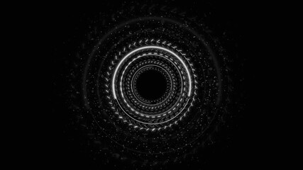Abstract animation concentric rings rotating dark space, creating hypnotic vortex effect. Perfect for use of technology backgrounds, sci-fi scenes, digital presentations, or motion graphics projects. - Powered by Adobe