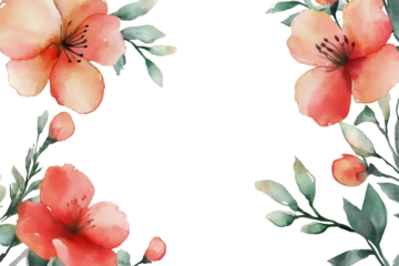 Vibrant watercolor flowers frame a soft, ethereal background perfect for invitations, greeting cards, or art projects highlighting nature's beauty