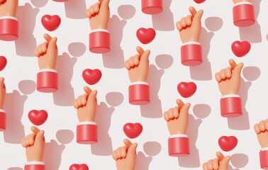 3D Interactive gesture heart gesture gesture Love