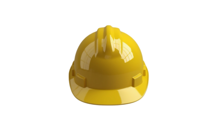 Detailed Realistic Rendered Yellow Construction Hard Hat For Workplace Safety