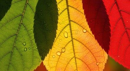 Obraz premium Vibrant Autumn Leaves: A Close-up Celebration of Nature's Palette