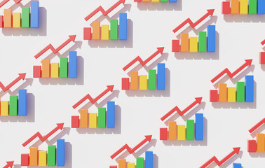 Bar chart Performance Results score 3D
