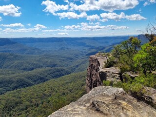 Obraz premium Castle Head Track Walking Trail in Blue Mountains, Australia