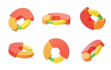 Pie chart Data share visualization statistics 3D