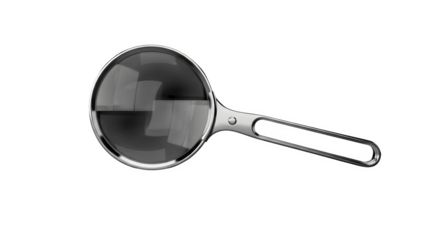 Magnifying glass tool for zoom, search, and research isolated on transparent background