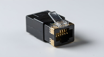 RJ-45 connector isolated on white background
