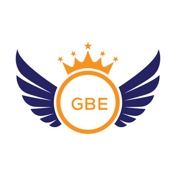 GBE Winged Crown Company logo. GBE Luxury Royal Company logo design for entrepreneur and business. GBE Brand Identity best icon.
