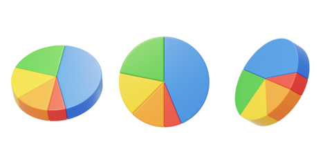 Pie chart Data share visualization statistics 3D