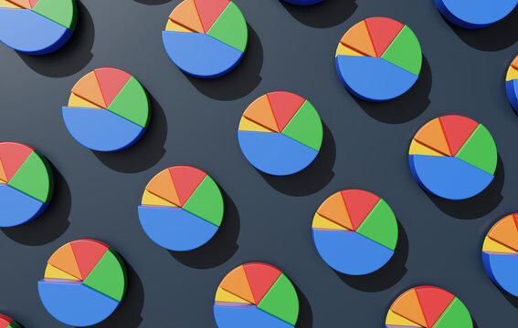 Pie chart Data share visualization statistics 3D