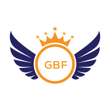 GBF Winged Crown Company logo. GBF Luxury Royal Company logo design for entrepreneur and business. GBF Brand Identity best icon.
