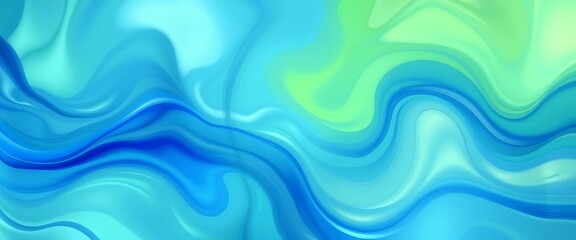 Obraz premium Swirling, translucent blues and greens blend into soft, undefined shapes, art, color