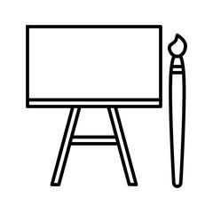 art class line icon with editable stroke
