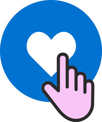 Obraz premium Clicking Like Heart Button