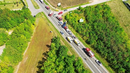 Aerial perspective of rescue operations at crash