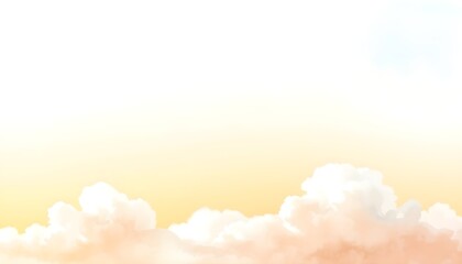 수채화느낌의부드러운하늘과구름배경