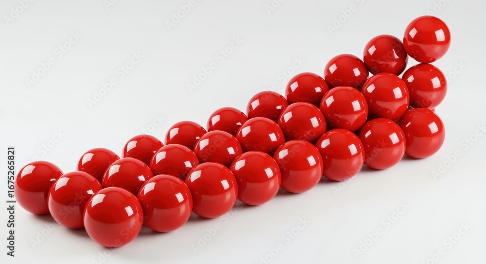 Aufkleber red balls formation: a visually striking array of vibrant red spheres artfully arranged in a dynamic