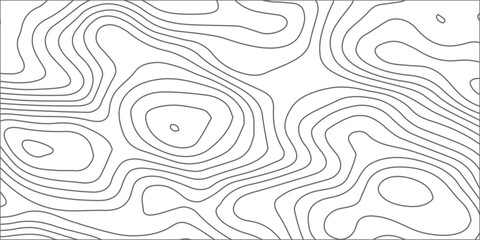 Seamless topography contour map abstract pattern with mountain elevation relief lines, terrain background, black and white design