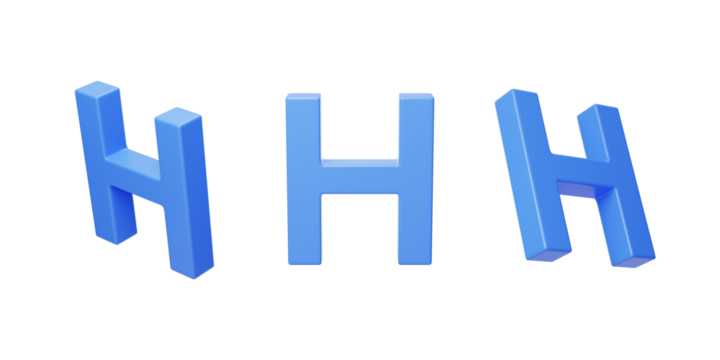 English Letter H Spelling language 3D