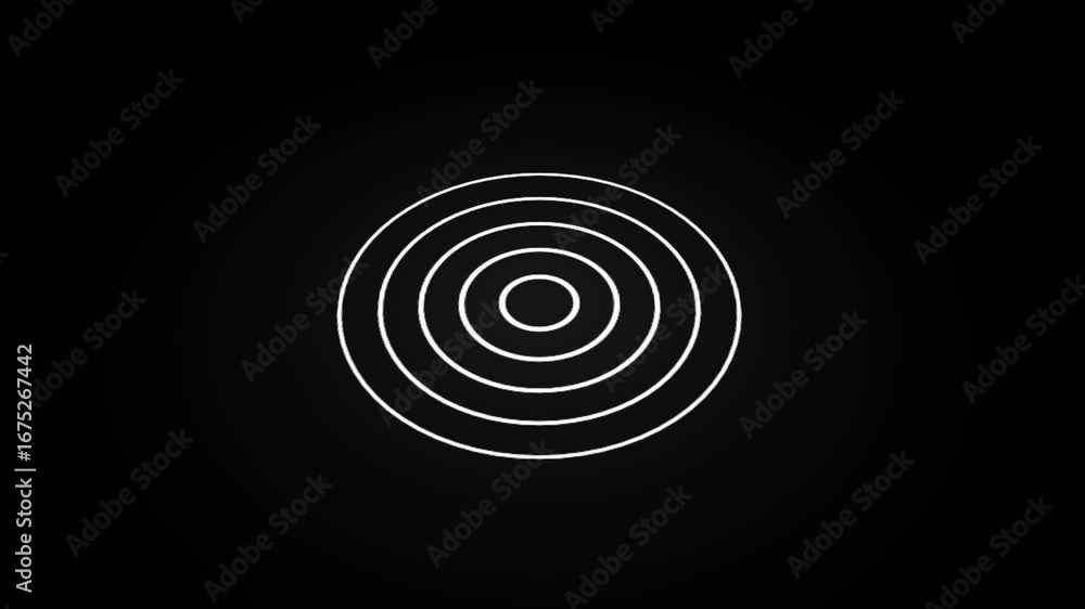 Poster white concentric circles abstract animation rotating rings seamless loop modern elegant design. rota