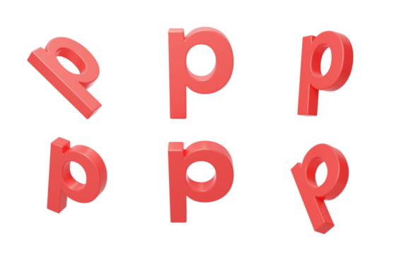 English Letter p Spelling Language 3D